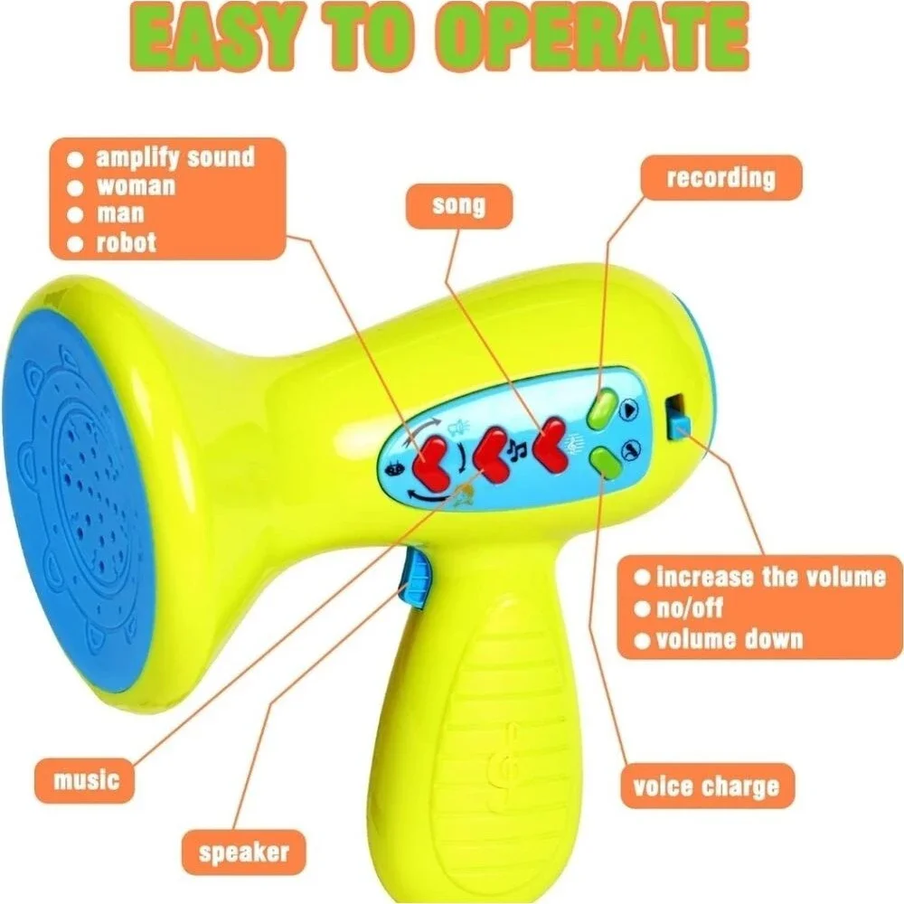 Loud Speaker Kids Megaphone Voice Changer Set Of Two Fun Toy With Songs/Music
